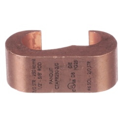 PANDUIT CTAPR2-2-L Conector de Puesta a Tierra Estilo E / Conductor Cobre 6-2 AWG / Varilla 1/4" (6.4 mm) / Cobre Alta Conductividad / 0.75" (19.1 mm) Longitud