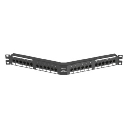 PANDUIT DPA246X88TGY Panel de Parcheo de Impacto (110) Angulado Categoria 6A de 24 Puertos 1UR
