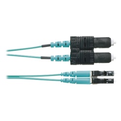 PANDUIT FX2ERLNSNSNM001 Jumper de Fibra Optica Multimodo 50/125 OM3 LC-SC Duplex OFNR (Riser) Color Aqua 1 Metro (3.28 Pies)