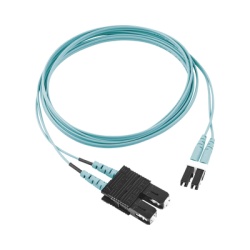 PANDUIT FX2ERLNSNSNM002 Jumper de Fibra Optica Multimodo 50/125 OM3 LC-SC Duplex OFNR (Riser) Color Aqua 2 Metros (6.56 Pies)