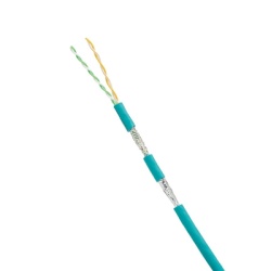 PANDUIT ISFCH5C02ATL-XG Bobina de Cable Blindado SF/UTP Categoria 5e de 2 Pares Uso Industrial con Resistencia al Aceite y Rayos UV Multifilar 24/7 (Flexible) Color Azul Cerceta Bobina de 305 Metros (