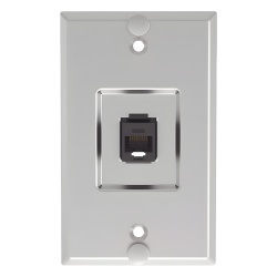 PANDUIT KWPK6 Placa de Pared Telefonica Salida de 1 Puerto Keystone con Jack Cat6 Estilo 110 de Impacto de Acero Inoxidable