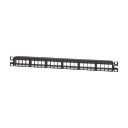 PANDUIT NKPP24FMY Panel de Parcheo Modular Keystone (Sin Conectores) Numerado y Espacio para Etiquetas de 24 Puertos 1UR