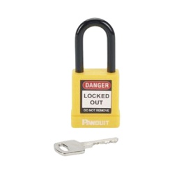 PANDUIT PSL-8YL Candado de Bloqueo LOTO de Seguridad Dielectrico Con Llave Unica Diametro de 6.5 mm Color AMARILLO