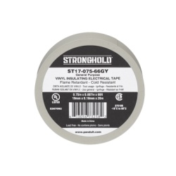 PANDUIT ST17-075-66GY Cinta Electrica STRONGHOLD para Aislar de PVC Uso General Reparacion y Mantenimiento Grosor de 0.18mm (7 mil) Ancho de 19mm y 20.12m de Largo Color Gris