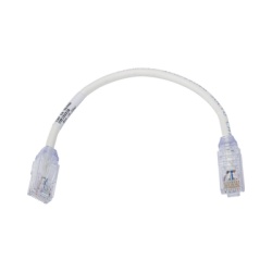 PANDUIT UTP28X8IN Cable de Parcheo UTP Cat6A Diametro Reducido (28 AWG) CM/LSZH Color Blanco Mate 20.3 cm (8 Pulgadas)