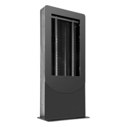 PEERLEES KIPC2555 Kiosko tipo Vertical color negro para Pantallas 55" / Construccion Totalmente en Acero / Base Plana / 6 Tomas Electricas con Supresor de Picos / Ventilacion Termostatica / Capacidad