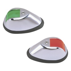 PERKO 0254-M00-DP1 Set de Luces de Navegacion Verticales en Carcasa Cromada en Color Rojo/Verde para Embarcaciones a Motor de Hasta 20 Metros
