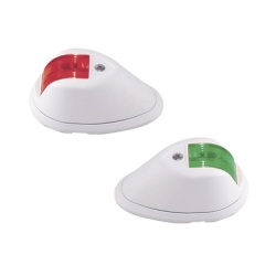 PERKO 0254-W00-DP1 Set de Luces de Navegacion Verticales Rojo / Verde con Carcasa en Color Blanco para Embarcaciones a Motor de Menos de 20 Metros