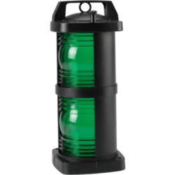 PERKO 1364GE0BLK Foco de Señalización Marina Color Verde / Polímero de Policarbonato Negro Relleno de Fibra / Visibilidad 112-1/2° / Tapa de Acceso Hermética / Visibilidad 3 Millas (4.8 km)