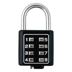 PHILLIPS-ASSA ABLOY MX2782 Candado Digital de Combinacion M35 / No Requiere Llave / Combinacion unica integrada por 4 digitos / Color Negro.