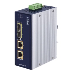 PLANET IGUP-2205AT Convertidor de Medios Industrial de 2 Puertos SFP 100/1000X a 2 Puertos RJ45 10/100/1000T 802.3bt PoE++