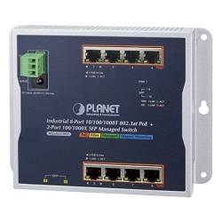 PLANET WGS-4215-8P2S Switch Industrial PoE Administrable de Pared Capa 2 8 Puertos Gigabit PoE 802.3at y 2 Puertos 100/1000X SFP