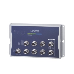 PLANET WGS-5225-8MT Switch Industrial Tipo Plano Capa 2 8 Puertos M12 10/100/1000T Con Modo Bypass Carcasa IP40