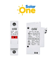 Porta fusible Fotovoltaico 1 polo / 1000 VDC / Montaje en riel DIN / Compatible con fusibles 10x38 mm