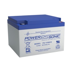 POWER SONIC PS-12260-B Bateria 12V 26AH Para Respaldo Tecnologias AGM/VRLA 5 Anos Vida Util Terminales M5 Reconocida UL