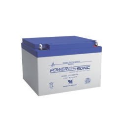 POWER SONIC PS-12260-T12 Bateria 12V 26AH Para Respaldo Tecnologias AGM/VRLA 5 Anos Vida Util Terminales T12 Reconocida UL
