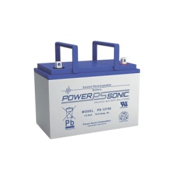 POWER SONIC PS-12750-U Bateria 12V 78.6AH Para Respaldo Tecnologias AGM/VRLA 10-12 Anos Vida Util Terminales U Reconocida UL