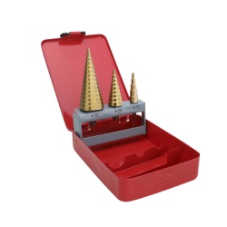 PRECISION PST-C020-02 Juego de 3 Brocas Escalonadas HSS 4-12 4-20 4-32 mm (Para Plastico o Metal).