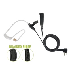 PRYME SPM-2303-BF Microfono De Solapa de 2 Cables De Fibra Trenzada Serie SPM2300BF Con Conector MOTOROLA de 2 Pines Lateral