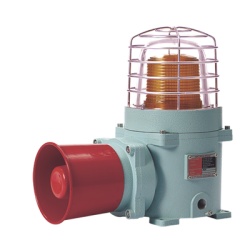 QLIGHT SESAL-WS-120-A-ATEX Combinación de baliza LED ámbar fija/flasheante con sirena electrónica / 120 dB / Zona peligrosa ATEX/IECEX / 120 VCA / IP66 / Ex d IIC T6