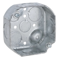 RACO HUB-127 Caja Octagonal de 4" / Profundidad 1 1/2" / 4 Entradas de 3/4" y 4 Entradas de 1/2" / Troquelada.