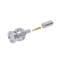RF INDUSTRIES LTD RFB-1106-2T Conector BNC Macho de Anillo Plegable para Cable LMR-195 RG-58/U RG-142 Niquel/ Oro/ Teflon.