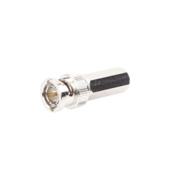 RF INDUSTRIES LTD RFB-1705 Conector BNC Macho de Ensamble Roscable (Hex.) en Sentido de las Manecillas de Reloj para Cable Coaxial RG-59/U Niquel/ Oro/ Delrin.