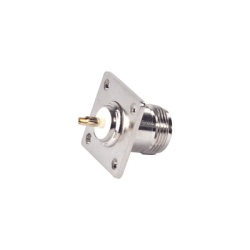 RF INDUSTRIES LTD RFN-1021-SYS Conector N Hembra para Montaje en Panel 4 perforaciones a 18 mm PIN Largo Plata/ Oro/ Teflon.