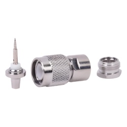 RF INDUSTRIES LTD RFT-1204 Conector TNC Macho de Rosca para Cable RG-58/U Grupo C Niquel/ Plata/ Delrin.