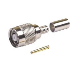 RF INDUSTRIES LTD RP-1202-X Conector TNC Macho Inverso de Anillo Plegable para Cables LMR-240 RG-8/X Niquel/ Oro/ Teflon.