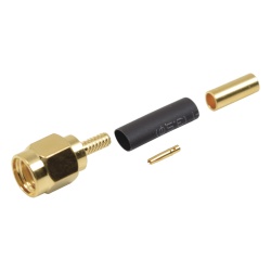 RF INDUSTRIES LTD RP-3000-1B Conector SMA Macho Inverso de Anillo Plegable para Instalar en Cables RG-174/U y RG-316/U.