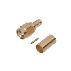 RF INDUSTRIES LTD RP-3000-1C1 Conector SMA Macho Inverso de anillo plegable para cable RG-142/U Oro/Oro/Teflon.