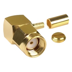 RF INDUSTRIES LTD RP-3010-1B Conector SMA Macho Inverso en Angulo Recto Anillo Plegable/ RG-174/U BELDEN 8216 Oro/ Oro/ Teflon.