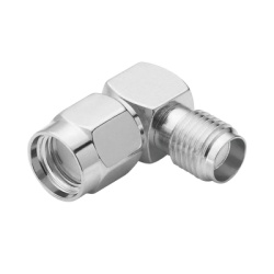 RF INDUSTRIES LTD RP-3402 Adaptador en Angulo Recto de Conector SMA Macho Inverso a SMA Hembra Niquel/ Oro/ Teflon.