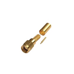 RF INDUSTRIES LTD RSA-3000-1C1 Conector SMA Macho de Anillo Plegable para Cables RG-142/U LMR-195 Oro/Oro/Teflon.