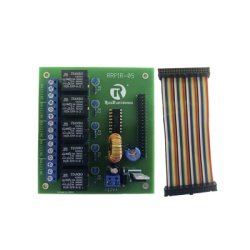 Ruiz Electronics RRPIR05 Tablilla interfaz de 5 relevadores con arnes 20x2 pines para Raspberry Pi