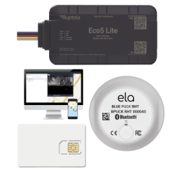 RUPTELA ECO5LITEKITTEMP Rastreador Vehicular y Monitoreo de Flota / BLE 5.0 y GNSS / LTE CAT1 y LTE-M con Respaldo 2G / GNSS U-blox / MiKado IP54 / -20 Â°C a +40 Â°C / Acelerometro de 3 Ejes / Suminis