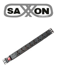 SAXXON SXN0420020 SAXXON SXPDU8P10A - Barra PDU con 8 Contactos Individuales 10 Amp 120V 1UR Proteccion contra rayos Aleacion de Aluminio