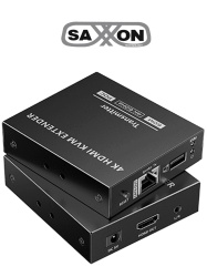 SAXXON SXN0570014 SAXXON LKV565KVM-P - Kit extensor HDMI de 2 Puertos/ Hasta 70 metros Con Cable CAT6/ 6A/ 7/ Resolucion 4K 60Hz/ PoC/ Transmisor IR/ Plug and play/ Soporta HDR/ Cero Latencia/ Solo s