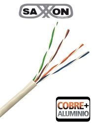 SAXXON TVD119080 SAXXON OUTP5ECCA305BC - Bobina de Cable UTP Cat5e/ 305 Metros/ CCA/ Color Blanco/ Uso Interior/ Cert ISO9001/ UL 444/ RoSH/ ANSI/ TIA/ EI-568B