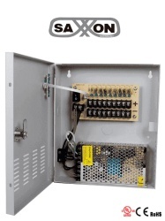SAXXON TVN400025 SAXXON PSU1210D9 - Fuente de Poder de 12 vcd/ 10 Amperes/ Para 9 Camaras/ 1.1 Amper por Canal/ Proteccion contra Sobrecargas/ Certificacion UL/