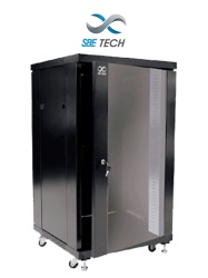 SBE TECH SBT1580014 SBE TECH GNL20URP600PC - Gabinete de piso de 20UR de alto con puerta de cristal
