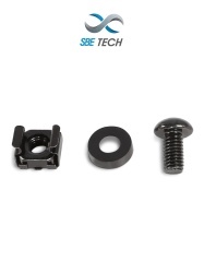 SBE TECH SBT1660001 SBE TECH JTE1224- Juego de tuerca enjaulada y tornillo con 50 piezas tornillos 12-24 para montaje de equipos en gabinete