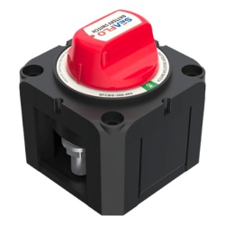 SEAFLO SFCBS-300-202 Interruptor Desconexion Bateria Monocircuito ON/OFF 275A DC Continuo 900A DC Arranque Terminales Cobre Estanado IP68 Montaje Superficie/Panel Cumple ABYC/UL/SAE