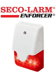 SECO LARM SEC1190002 Seco-Larm SL1312SAR - Sirena mini piezoelectrica roja y luz estroboscopica LED