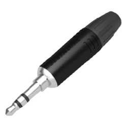 SEETRONIC M2TP3C-B Conector delgado estereo de 3.5 mm carcasa cromada negra contacto niquelado cable OD 2-4 5 mm