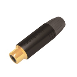 SEETRONIC MT390 Conector Hembra RCA | Carcasa Enchapada en Negro | Contacto Enchapado en Oro | Cable OD 3.5-6.5mm