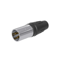 SEETRONIC SCHM3 CONECTOR MACHO XLR DE 3 NUCLEOS CON CARCASA DE ACERO INOXIDABLE Y CONTACTOS CHAPADOS EN ORO