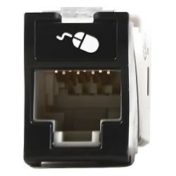 SIEMON U5-H01NS Jack Ultramax Cat5e UTP Montaje Hibrido en Placa de Pared (Plano y Angulado) Color Negro Punch Down